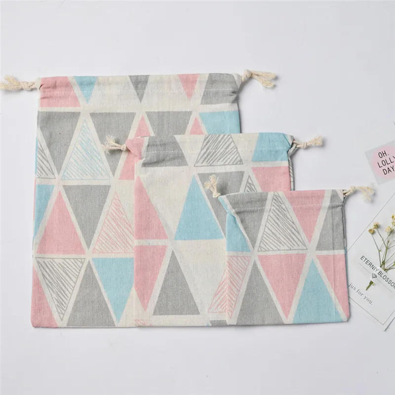 Fashion Canvas Drawstring Small Cosmetic Bag Travel Make Up Case Organizer Storage Makeup Pouch Toiletry Beauty Wash Kit Box
