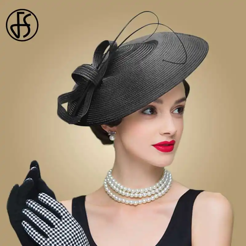 ladies black dress hats