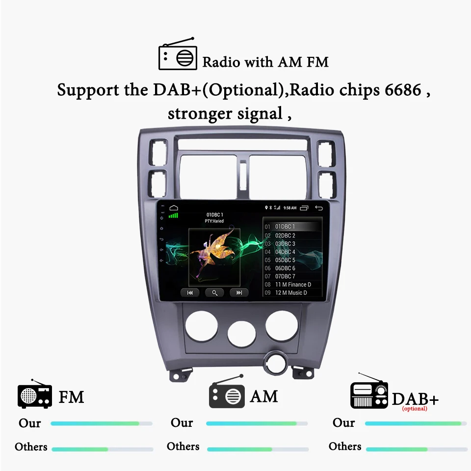 Excellent 10.1" Android 9.1 Car Radio GPS Navigation Multimedia Player Head Unit For Hyundai Tucson LHD 2006 -2013 Stereo Audio Carplay 7
