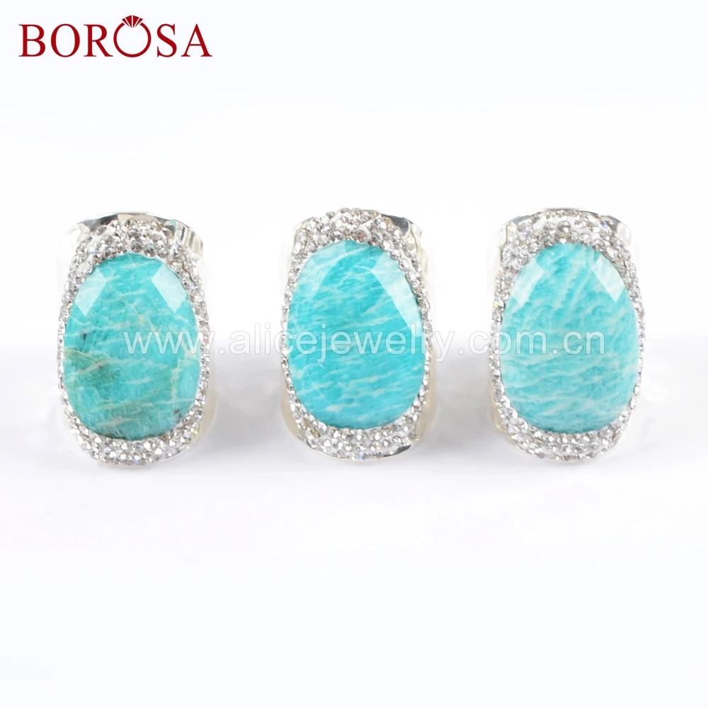 BOROSA 5 шт. Стразы серебристого цвета многоцветные граненые камни кольца