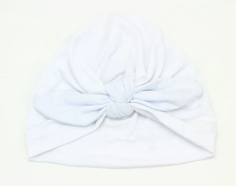Модная шляпа с бантиком для маленьких девочек, хлопковая шапочка для новорожденных, Bebes, карамельный цвет, детская шапочка, шапочки для девочек и мальчиков, аксессуары для волос - Цвет: 7