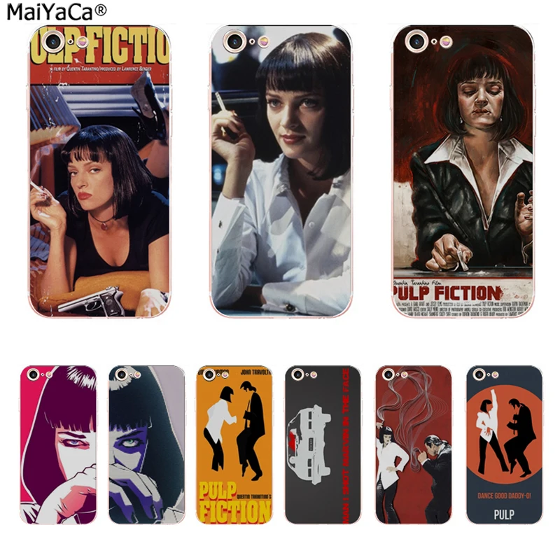 MaiYaCa Pulp Fiction DIY Painted Beautiful Phone Accessories Case for Apple iPhone 8 7 6 6S Plus X 5 5S SE 5C Cellphones