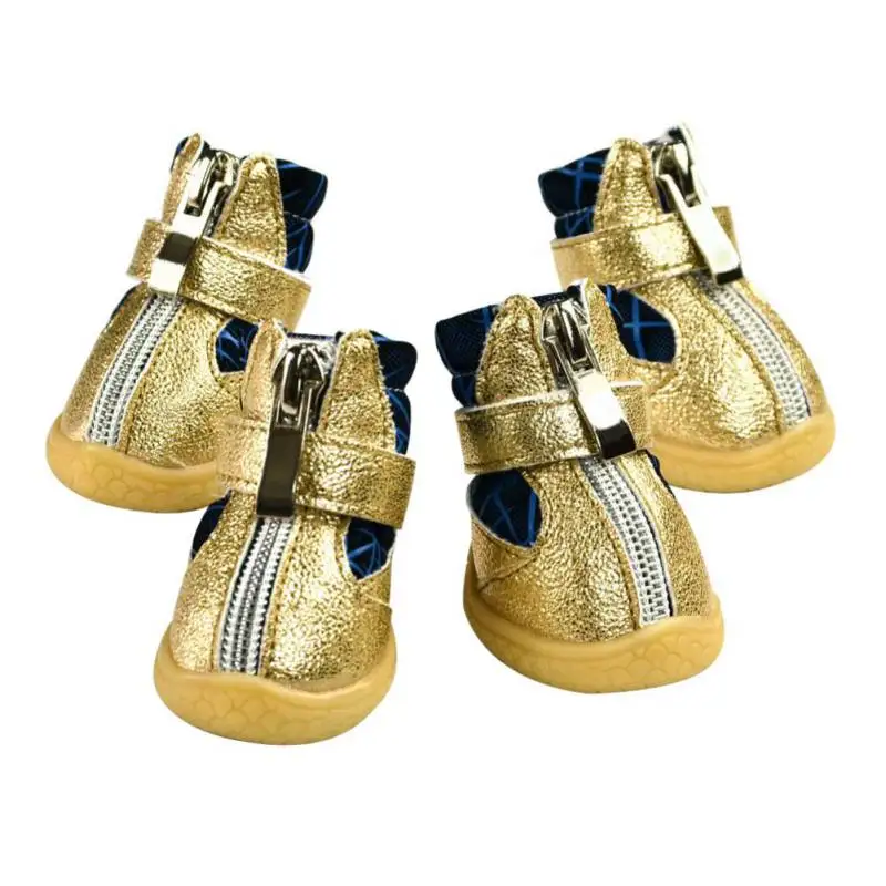 

4 Pcs/Set Winter Pet Shoes Waterproof Cat Dog Snow Boots with zip Chihuahua Pug Cat Shoes Pet Products For Puppy