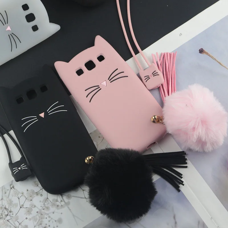 

Cute 3D Cartoon Silicon Case for Samsung Galaxy S3 Cases Glitter Beard Cat Lovely Ears Kitty for S3 Neo Duos I9300 i9301 i9300i