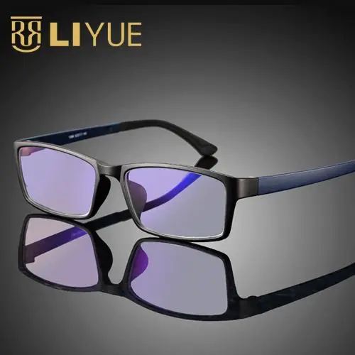 Компьютерные очки женские противоскользящие blue ray очки мужчины анти излучения оптические Очки кадра UV400 Spectables кадра 1308 - Цвет оправы: black blue