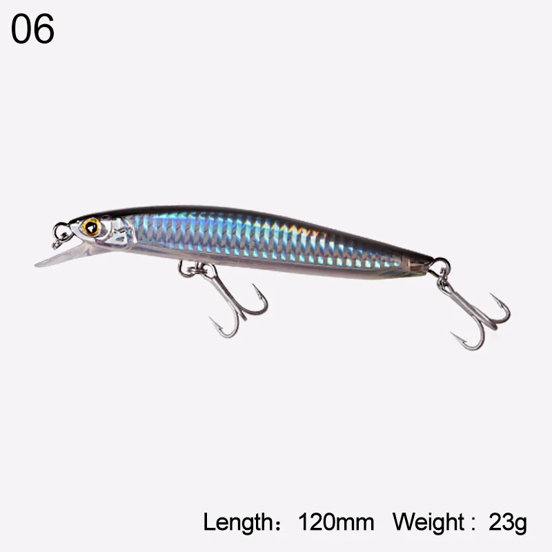 Kingdom Fishing Hard Lure Floating Bait Jerkbait Minnow New Arrival Bass Fishing 120mm 23g, 130mm 30g Strong Hooks Model 7502 - Цвет: color 06 120mm