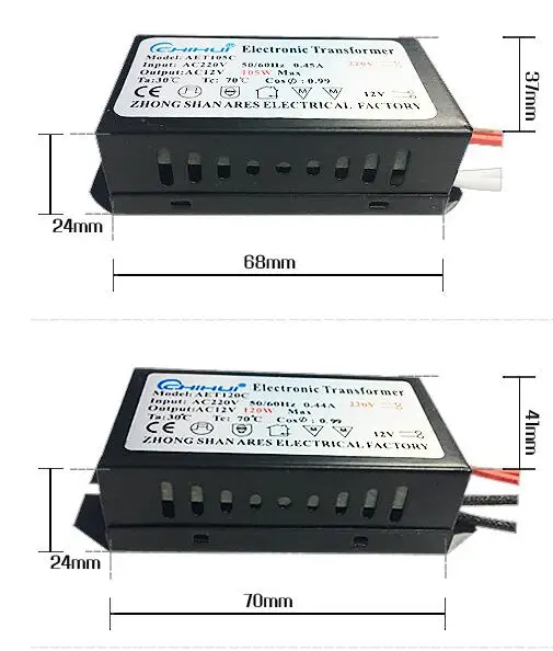 Электронный трансформатор нерегулируемых 220 V-12 V светодиодные лампы накаливания Драйвер Питание Volatage конвертер