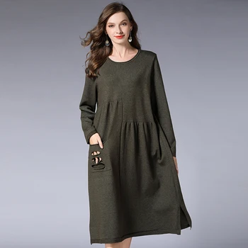

Woman Basic Knitting Dress Winter Autumn Plus Size 2018 Women Extra Large All Match Warm Casual Party Sexy Black Knitted Dresses