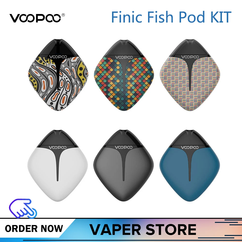 

Clearance VOOPOO Finic Fish Pod With 350mAh Battery 1.7ML Cartridge YC-R1 R2 Pod Coil GENE.Chip Electronic Cigarette Pod Kit