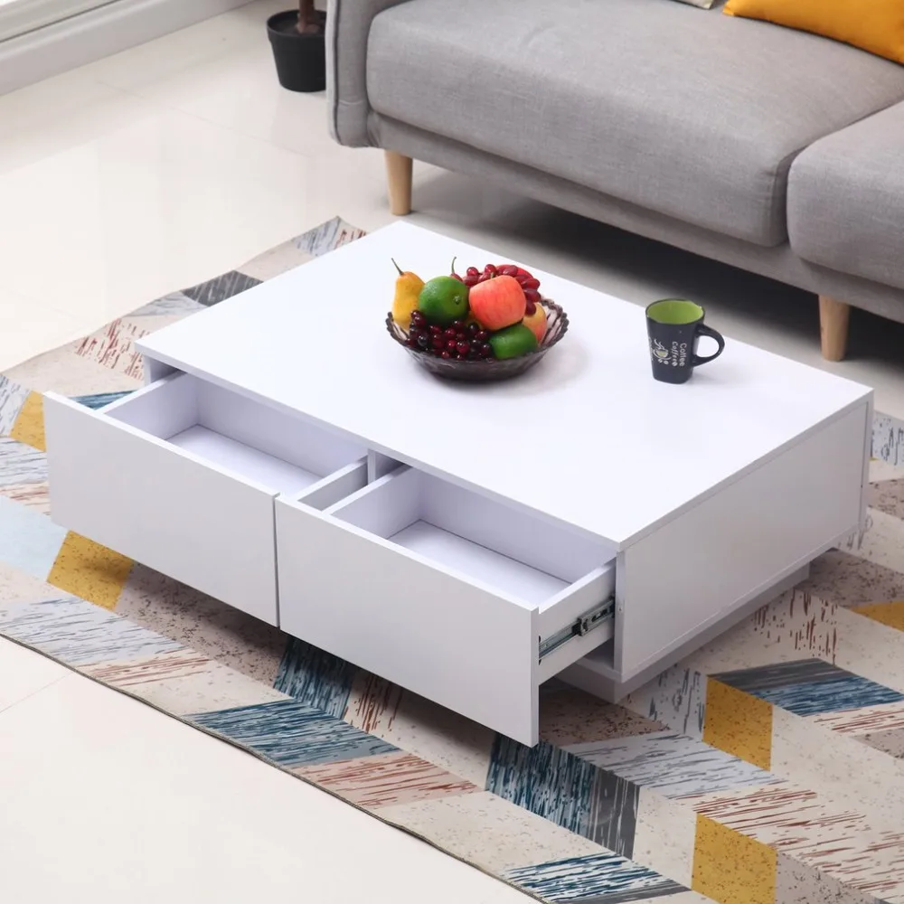 

Durable Wooden Coffee Table Modern Style Living Room Furniture Modern Design Convenient Elegant Office Table With Shelf