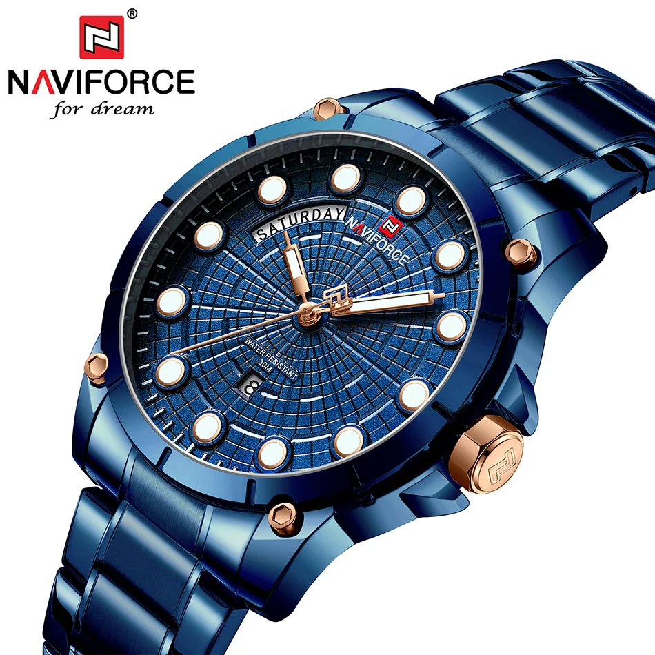 

NAVIFORCE Fashion Mens Watches Quartz Clock Male Waterproof Business Watch Men Stainless Steel Relogio Masculino Dropshipping