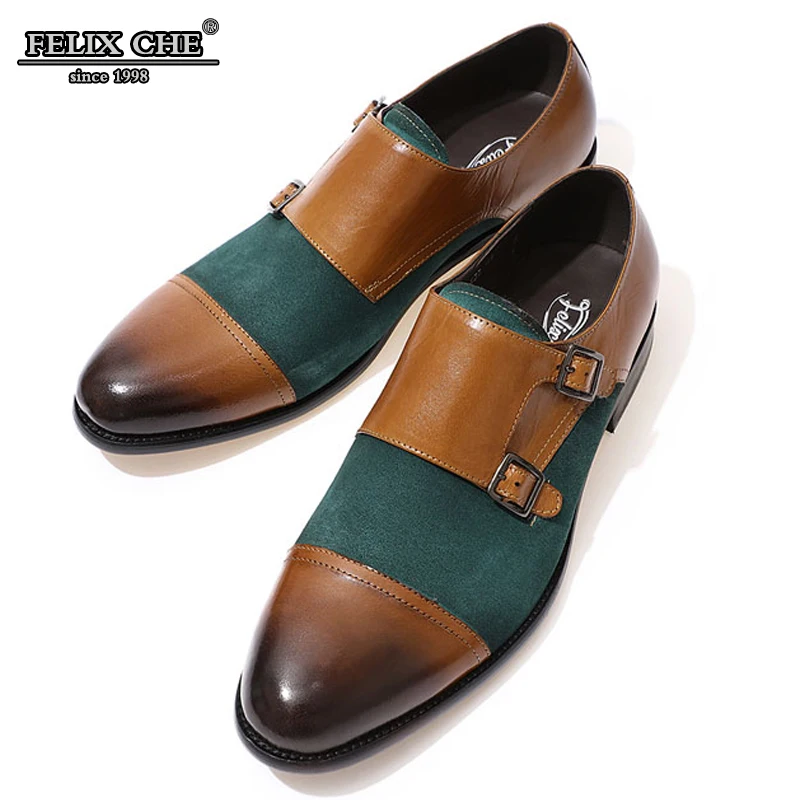 

Italian Style Leather Men Shoes Spring and Autumn Formal Wedding Shoes Leather Mixed colors Party Green Dress Casual Shoes Men