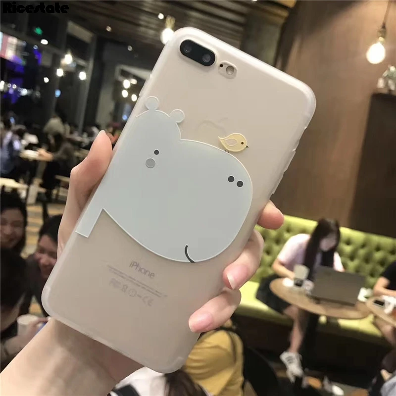 Ricestate Cute Silicon Case For iPhone 7 6 6s 8 Plus X XR XS MAX Cartoon Phone Cases Soft TPU Cover Coque | Мобильные телефоны и