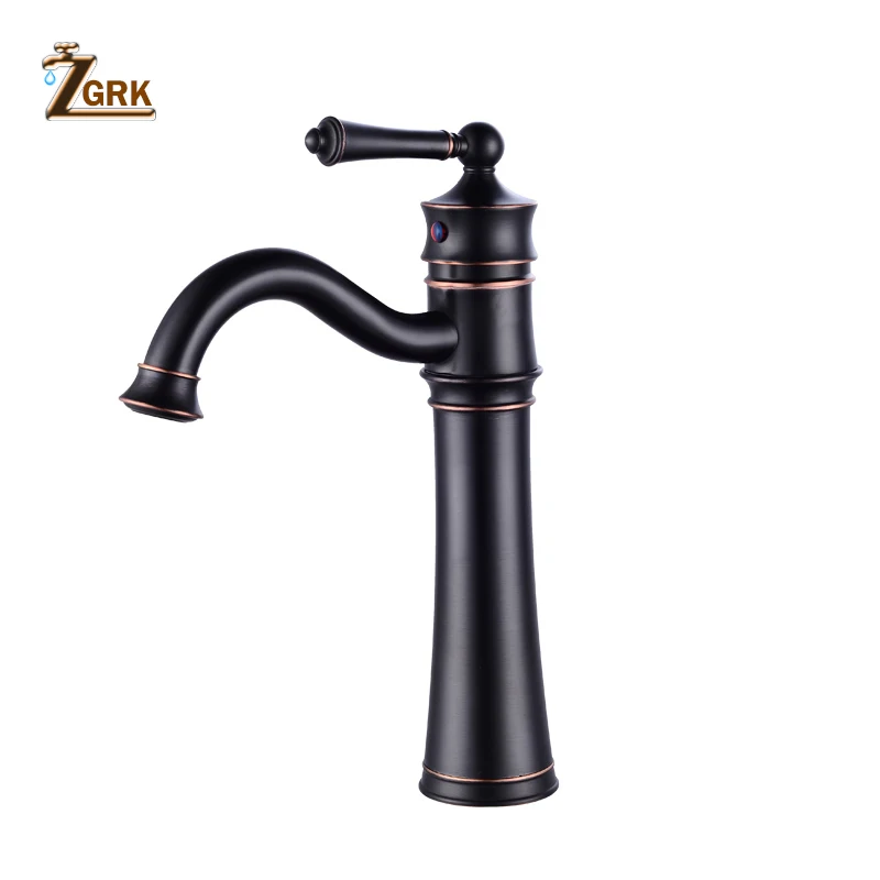 ZGRK Basin Faucets Black Bathroom Faucet Mixer Vintage Hot And Cold