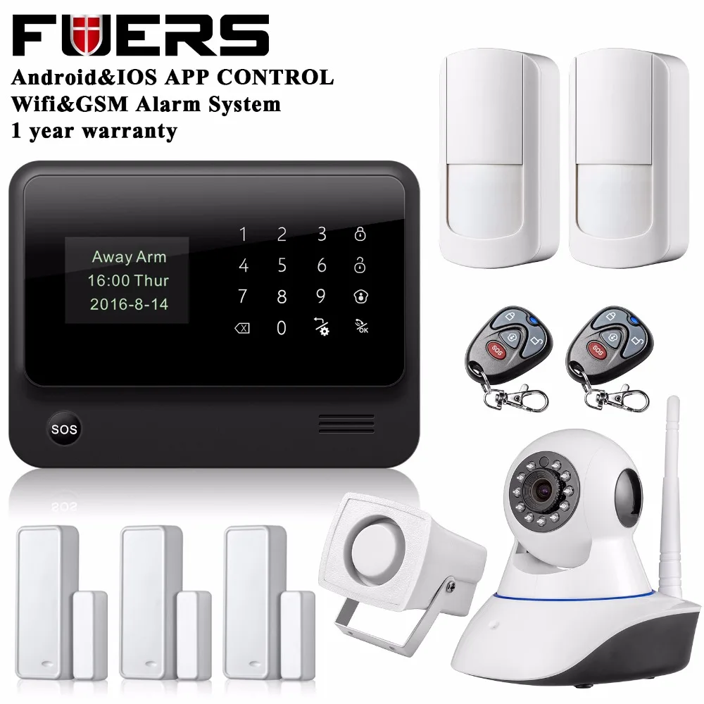 Original G90B WIFI gsm alarm system with Touch keypad IOS Android APP control Home Security  Alarm System IP wifi camera