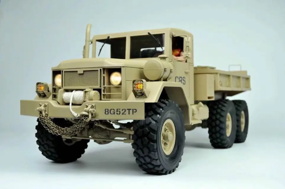 Новый масштаб 1/10 RC 6X6 военный грузовик трактор Металлическое шасси Rock Cralwer 6WD VEN SCX10