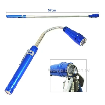 

17-57cm Extendable Flexible 3 LED Flashlight Torch Light with with Telescopic Magnetic Pick Up Tool