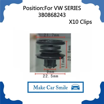 

NEW Door Panel Retainer Clip 10mm 10pcs For VW Passat Golf Beetle 337 Sedan R32 Mk4 OE# 3B0868243