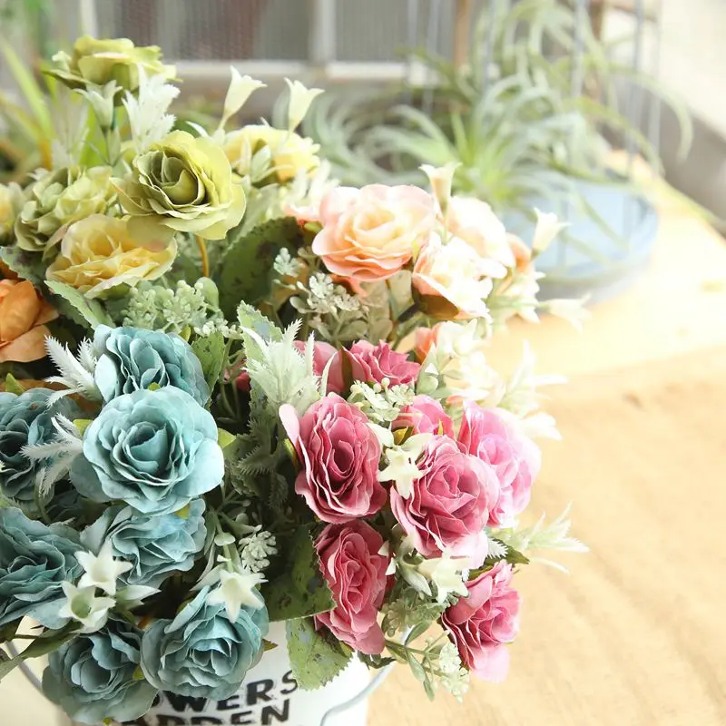 8 Head Artificial Roses Real Touch Coartificial Gorgeous Flower Wedding Fake Flowers For Home Party Decor Valentine's gift | Дом и сад