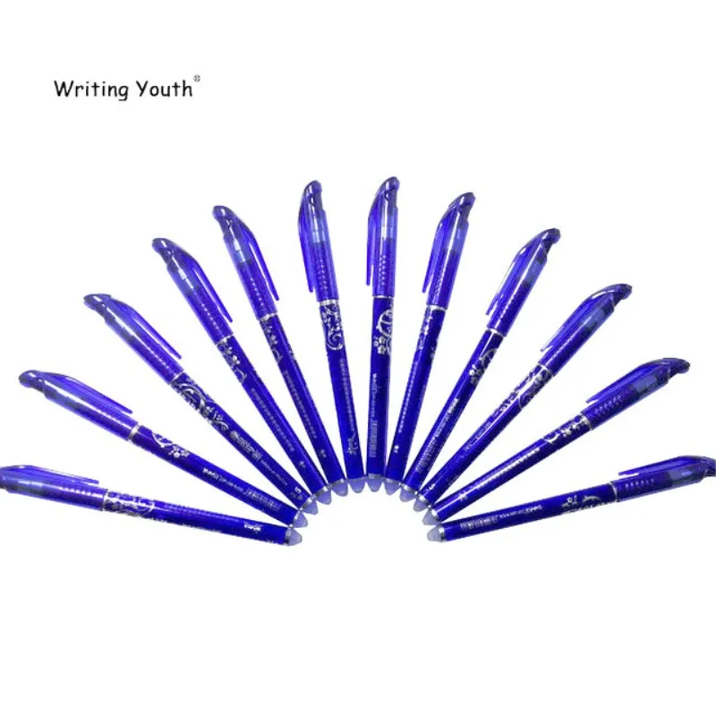 

12 pieces / set of Patter Erasable pen multi-function gel pen black blue ink student school stationery 0.5mm writing fluency goo