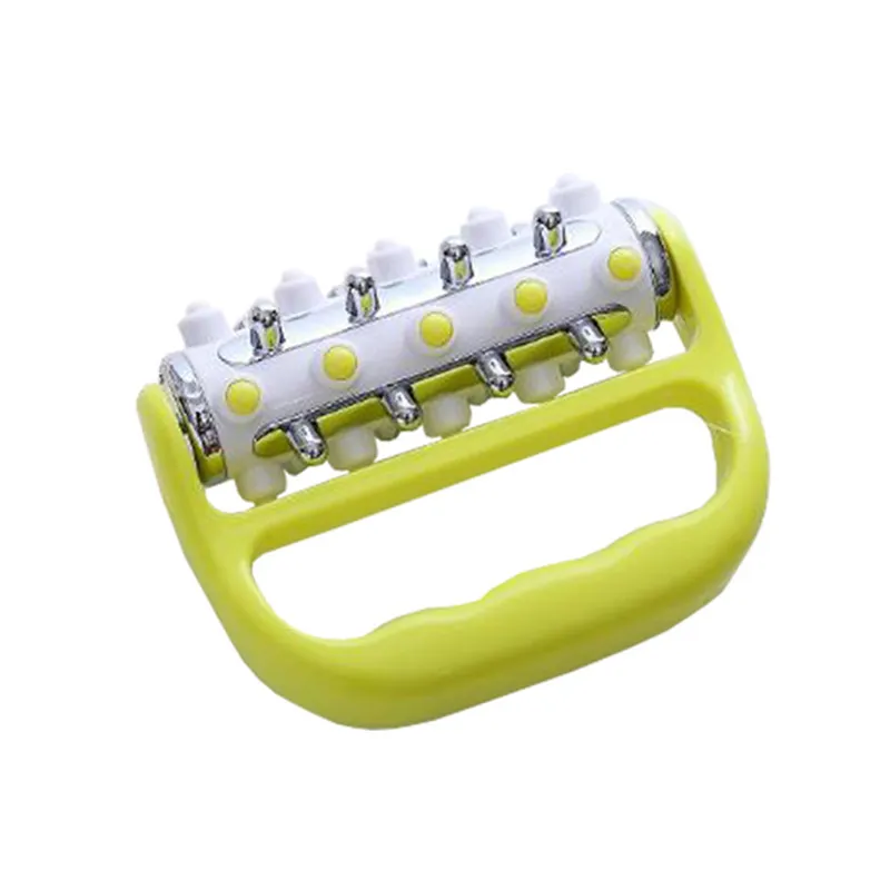 green handheld anti cellulite body massage roller to release muscle pain soreness reliver (3)