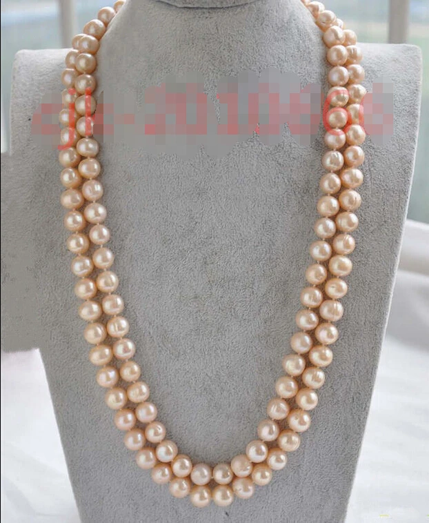 

charming 9-10mm Australian south sea gold pink pearl necklace 32 inch 14K CLASP^^^@^Noble style Natural Fine jewe SHIPPING (C030