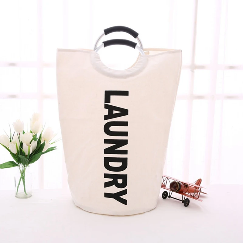 سلة الغسيل القذرة صندوق تخزين ملابس سلة طوي القطن الكتان القماش للماء متعددة الوظائف التسوق حقيبة الغسيل