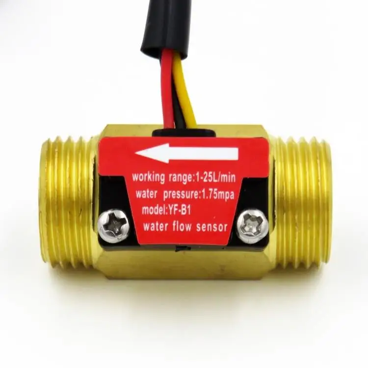 

YF-B1 Copper G1/2" DN15 thread Hall effect water liquid Flow Sensor Flow meter flowmeter 1~ 25L/MIN