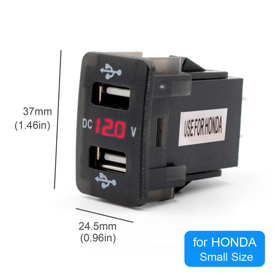 XCGaoon Специальный 5 в 4.2A двойной USB интерфейс разъем Переходник USB для зарядки в машине со светодиодный вольтметр для TOYOTA/HONDA, DC-DC конвертер - Название цвета: for HONDA Small Red