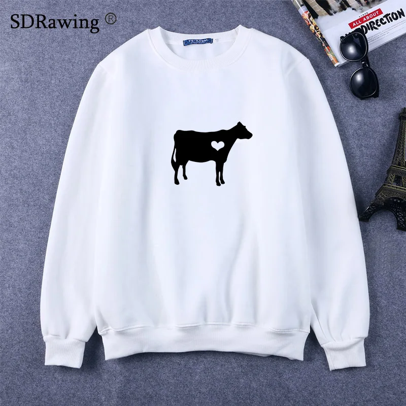  Hot Sale Women Sweatshirts cow Printed Costume Sweatshirts Summer women O Neck Short Sleeve New Top