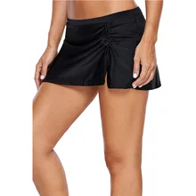 Юбка пляжная с рюшами сбоку; цвет черный, серый, синий