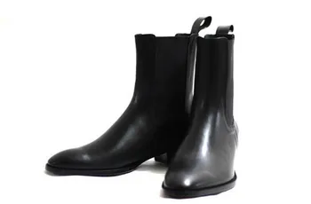 mens stacked heel chelsea boots