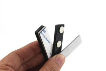 

100pcs Magnetic Badge Name Tag Badge Buckle Id Strong Permanent 3 Magnets Badge Holder Magnet Snap Pin Magnetic Fastener 13*45mm