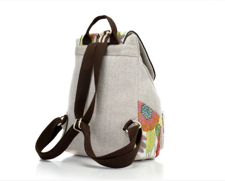 Новинка, Женский винтажный рюкзак с принтом, ручная тканая сумка через плечо для девочек-подростков, женская школьная сумка, рюкзак для путешествий высокого качества