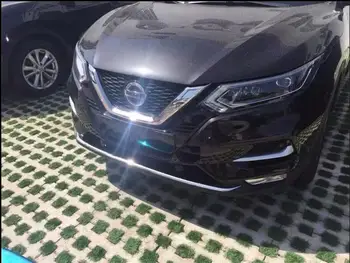 

ABS Chrome Front Bumper Protector Guard Lid Molding Cover Trims For 18 19 Nissan Qashqai 2018 2019