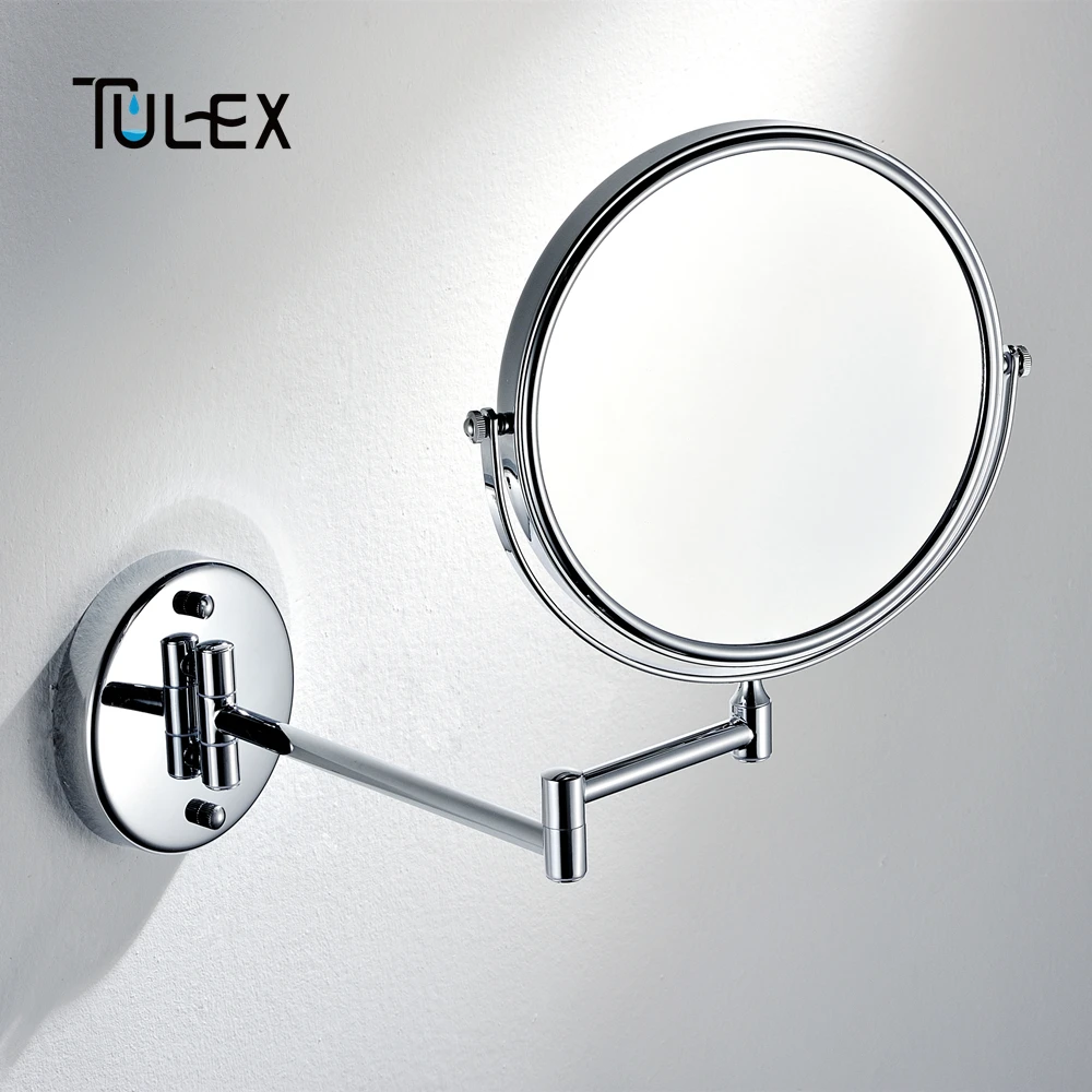 TULEX مرآة حمام مرآة لمستحضرات التجميل 8 بوصة 1X/3X التكبير مرآة للحمام الحائط الغرور المزدوج الذراع توسيع مرآة