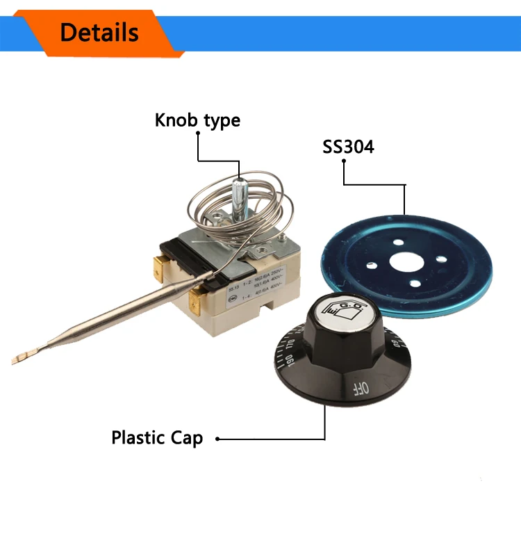 60-190 градусов Цельсия Германия EGO температура капиллярный термостат 55.13032.400 тепловой Переключатель Регулятор Температуры