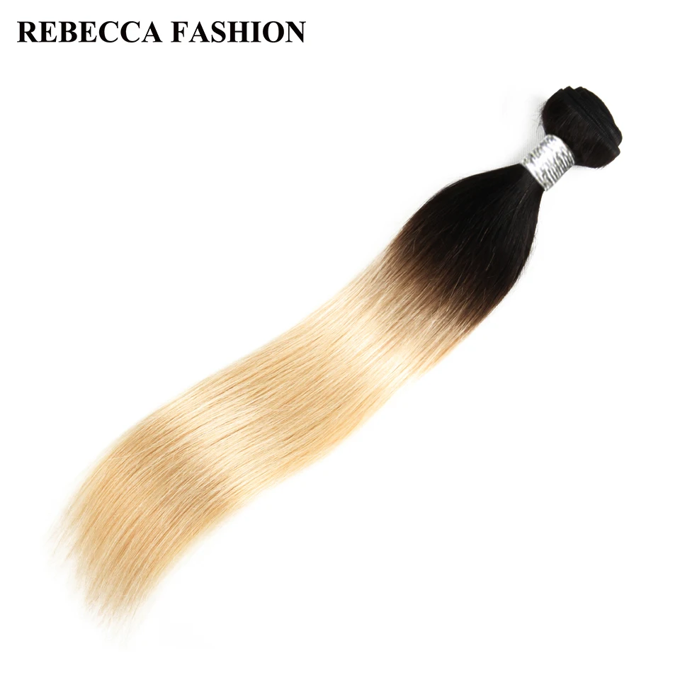 Rebecca бразильский плетение волос Комплект s 1B 613 Реми Ombre светлые прямые человеческие волосы Комплект s 1 Комплект волос 30 дюймов 100 г