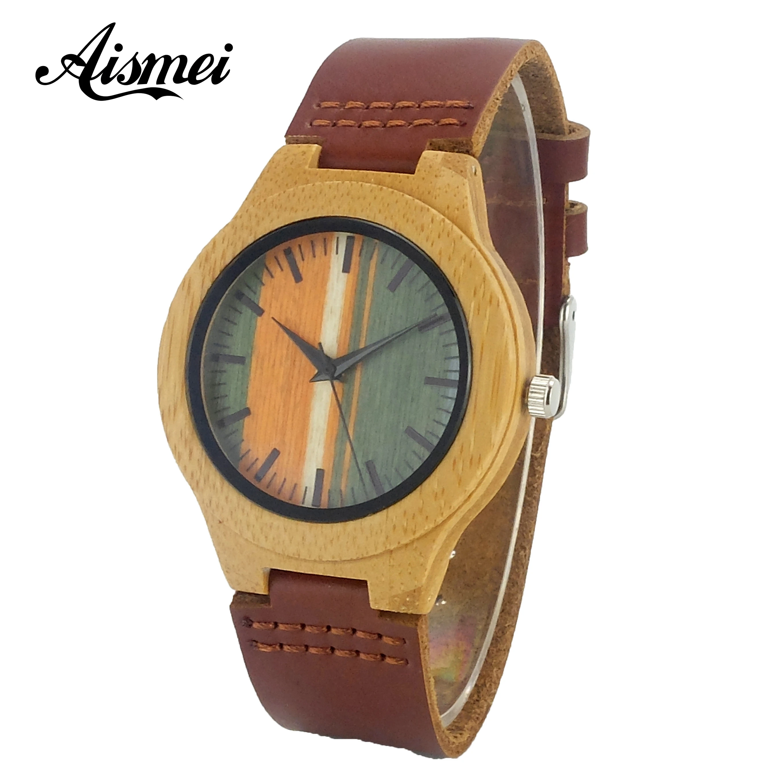 

2018 Luxury Brand Wood Women Watches Ladies Genuine Leather Band Watch Wooden Wristwatches relogio feminino drop shipping