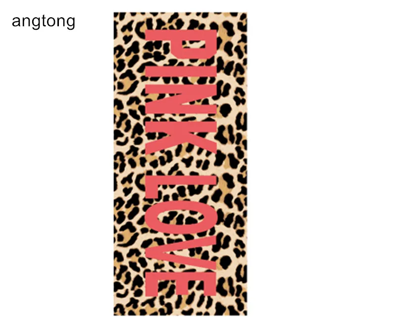 145X70 см реактивной печати взрослых плавать хлопок Ванна пляжное полотенце, леопард розовое стекло медведь печати T131 - Цвет: leopard pink