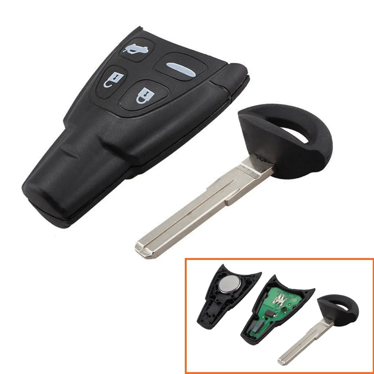 

433MHz Key Fob Keyless Entry Remote Control for Saab 93 95 9-3 9-5 2003-2011 #LTQSAAM433TX