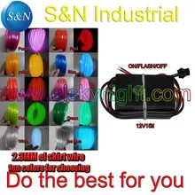 15 м Flexiblediameter2.3MM EL юбка провода и 12VDC el инвертора для праздника, вечерние, праздника и украшения дома