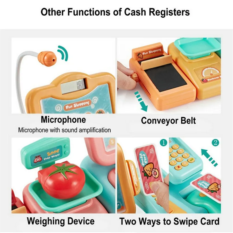 24Pcs/set Electronic Mini Simulated Supermarket Cash Register Kits Toys Kids Checkout Counter Role Pretend Play Cashier Girl Toy 5 24Pcs/set Electronic Mini Simulated Supermarket Cash Register Kits Toys Kids Checkout Counter Role Pretend Play Cashier Girl Toy 5