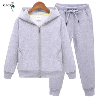 

New Girls Sports Suit Children Clothing Sets Baby Kids Sportswear Big Boy's Hoodies SweatShirt & Pants Twinset Suits 2-12 Year