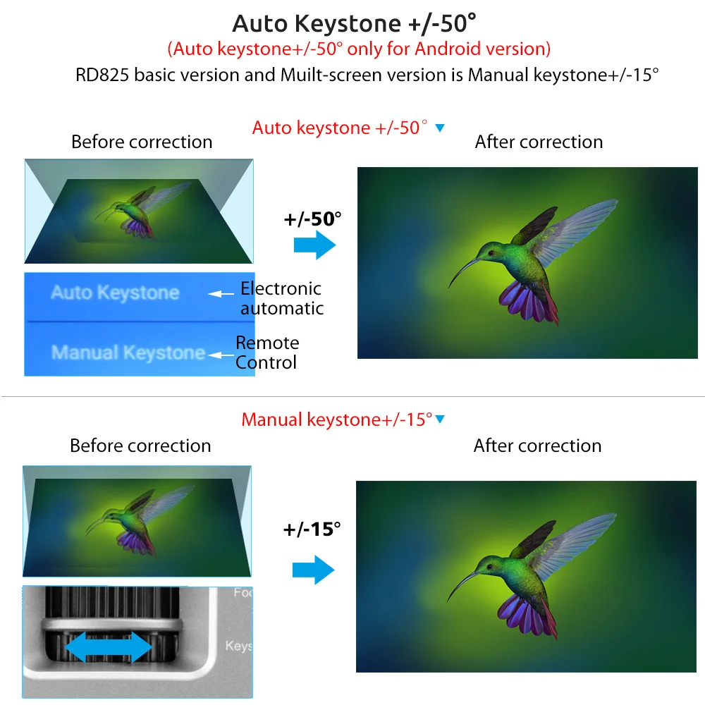Rigal RD825 Mini Projector Native 1280 x 720P LED WiFi Projector Android 6.0 3D Beamer Support HD 1080P Portable TV Home Theater Rigal RD825 Mini Projector Native 1280 x 720P LED WiFi Projector Android 6.0 3D Beamer Support HD 1080P Portable TV Home Theater