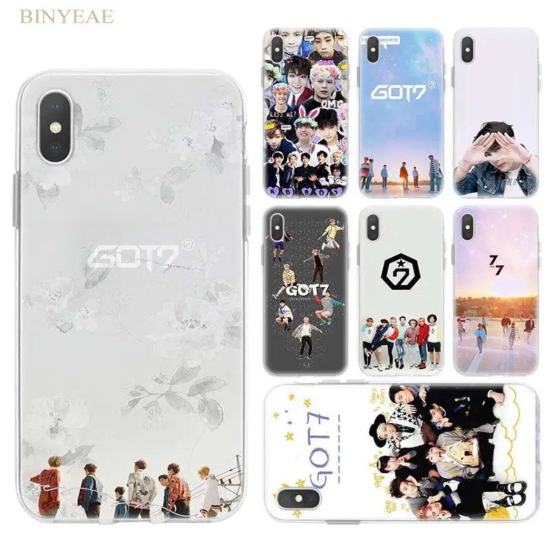 

GOT7 Kpop Soft Transparent TPU Phone Cases Coque Shell for Apple iPhone X XR Xs Max 8 7 6 6s Plus 5 5S SE