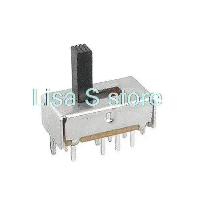 

10 x 6mm High Knob 8 Pin 3 Position 2P3T DP3T Vertical Slide Switch 0.5A 50V DC