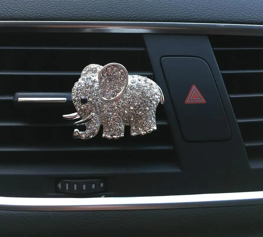 Hazy-beauty-High-grade-diamond-crystal-elephant-car-perfume-clip-lady-car-styling-air-outlet-accessories