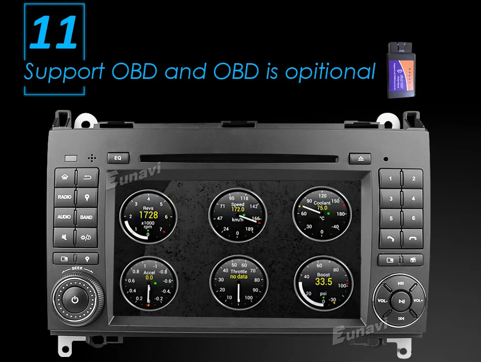 Clearance Eunavi 2 Din Android 8.0 Octa 8 core Car DVD Player For Benz Sprinter Vito W169 W245 W469 W639 B200 Radio GPS WiFi 4G RAM 4GB 18