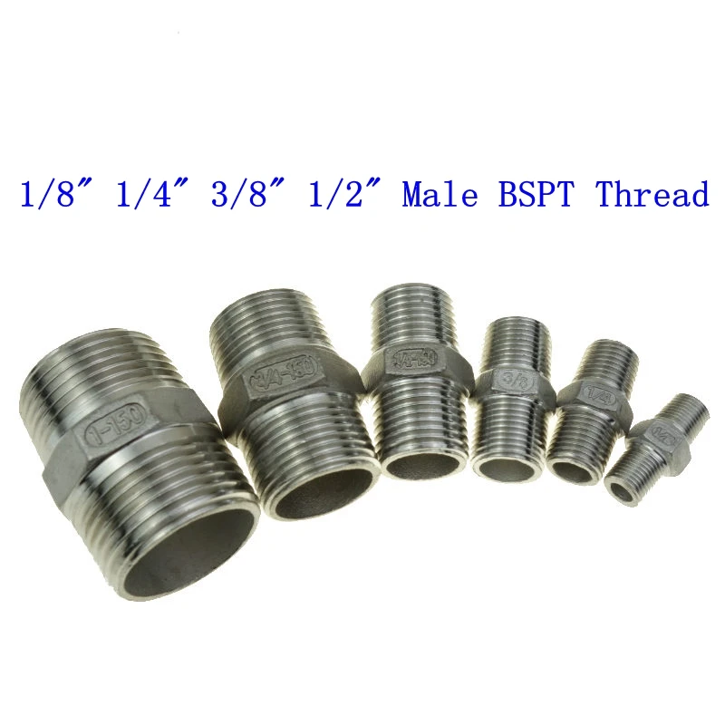 Нержавеющая сталь 304 1/8 &quot1/4&quot 3/8 &quot1/2&quot Мужской BSPT фитинг для труб Шестигранная